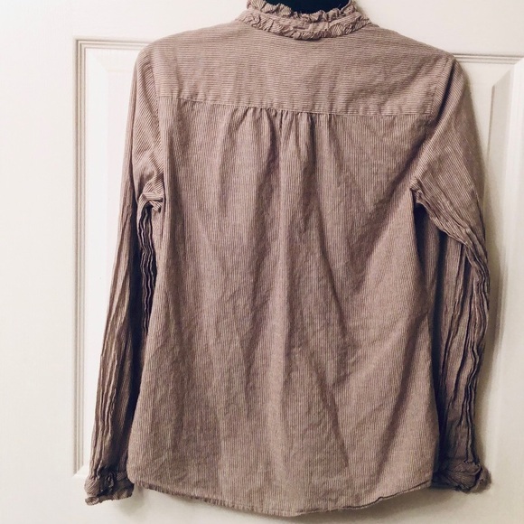 Striped Button-Down Shirt by Moda International Size M - Picture 8 of 14